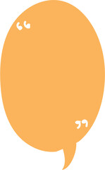 Colorful yellow color speech bubble balloon with quotation marks icon sticker memo keyword planner text box banner, flat png transparent element design