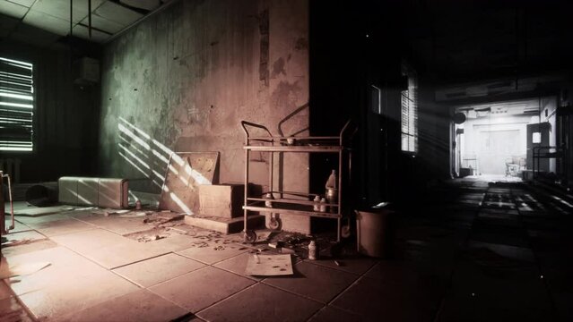Interior of hospital in Pripyat abandoned city in Chernobyl