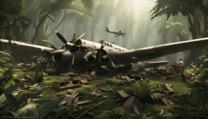 Pacific World War Plane Crash Wreck