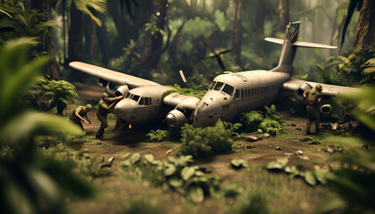 World War Jungle Plane Wreck