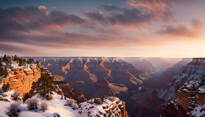 grand canyon sunrise in the winter