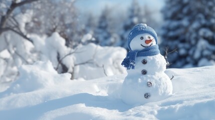 Obraz premium Snownam in snow background