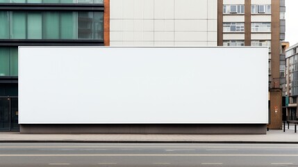 White billboard on a building