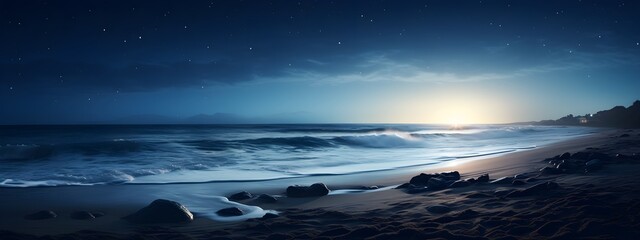 Naklejka premium The Enchanting Charm of a Beach Awash with Waves