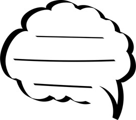 Black and white speech bubble balloon icon sticker memo keyword planner text box banner, flat png transparent element design