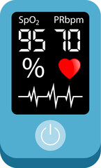 Finger pulse oximeter vector icon