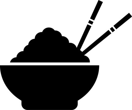 recommend clip art: Rice bowl with chopsticks, asian food icon