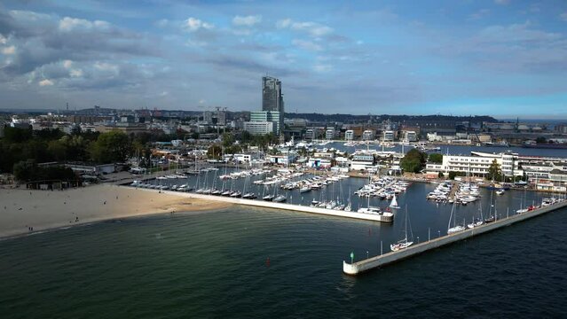 Aerial view of Gdynia harbour  Poland