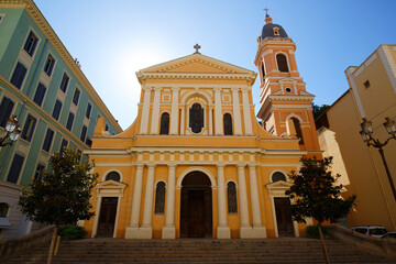Fototapeta na wymiar Church of Saint-Roch, on the Cours Napoleon, Ajaccio, Corsica, France