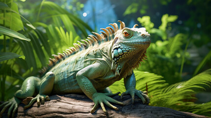 Fototapeta premium Iguana In The Zoo 