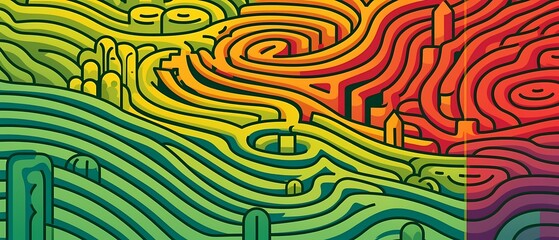 Background abstract maze illustration pattern, with lines illustration