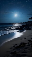 Obraz premium The Enchanting Charm of a Beach Awash with Waves