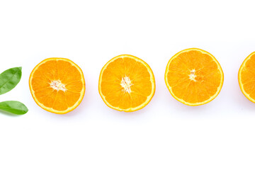 Orange fruit on white background.