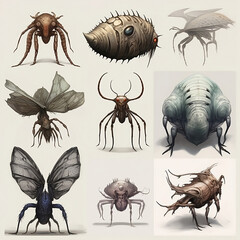 collection of 3d monsters for games