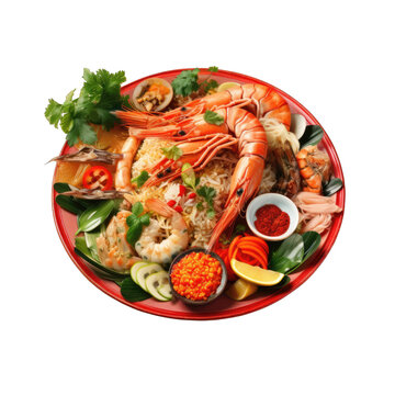 Thai cuisine and seafood offerings at a Thai restaurant