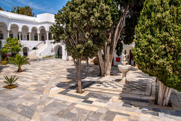 Church of the Madonna, Panagia Megalochari Evangelistria, at Tinos Island in Greece