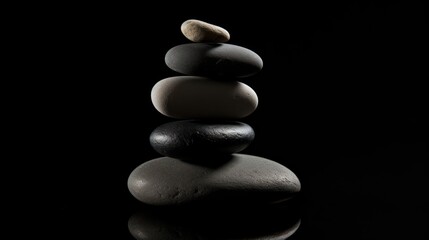 Fototapeta na wymiar Balanced Stones: A Gravity-Defying Sculpture of Harmony. Generative AI
