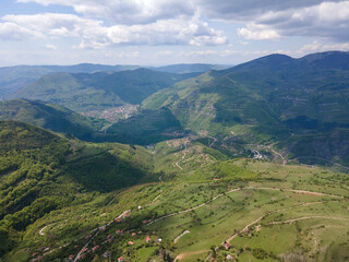 Fototapeta premium Aerial view of iskar gorge, Balkan Mountains, Bulgaria