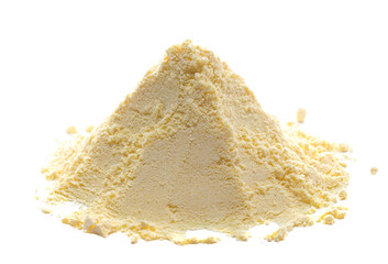 Corn flour isolated on white, side view 