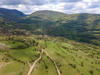 Fototapeta premium Aerial view of iskar gorge, Balkan Mountains, Bulgaria