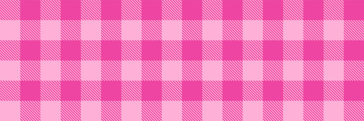 Pink Gingham Tartan Plaid Seamless Vector Pattern for Graphic Design Backgrounds, Textile and Clothing