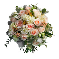 transparent background with bridal bouquet