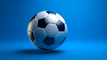 Naklejka premium Soccer Ball On Blue Background 