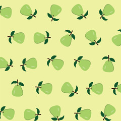 Vector sticker design featuring an isolated green pear pattern
