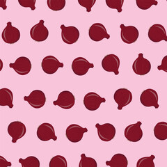 Cartoon depiction of an isolated red onion pattern in vector form