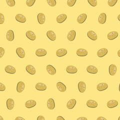 Cartoon vector icon illustration of a potato vegetable emphasizing the concept of food and nature