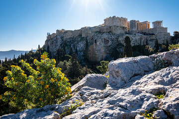 Blick vom Aeropag auf die Akropolis
