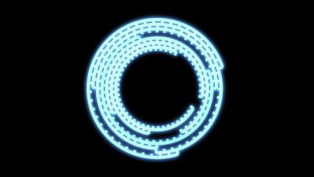 HUD Arc Offset B Blinking Blue VJ Loop Animation