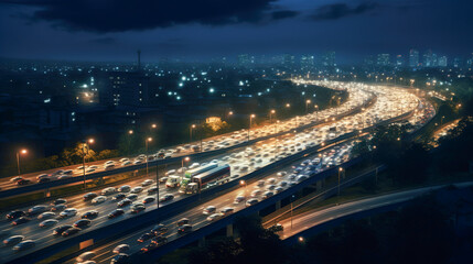 Fototapeta na wymiar Traffic In Night 