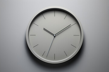 grey wall clock isolated on grey