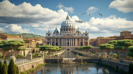 Fototapeta premium View Of The Cathedral Of St Peter And Paul