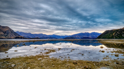 Evening reflections in Lake Wanaka