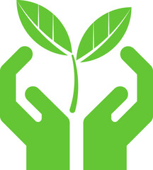Organic Eco Leaf Fill Icon Sign