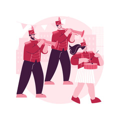 Parade abstract concept vector illustration. National holiday parade, massive celebration, procession of people, peaceful march, human crowd, mass event, festival tradition abstract metaphor.