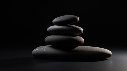 Fototapeta na wymiar Balanced Stones: A Gravity-Defying Sculpture of Harmony. Generative AI