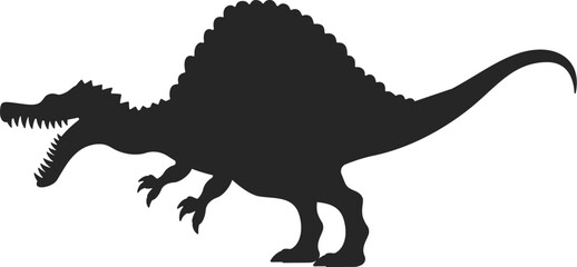 恐竜のスピノサウルスのシルエットのイラスト - obrazy, fototapety, plakaty