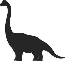 恐竜のブラキオサウルスのシルエットのイラスト