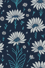 Chrysanthemums Vivacity, An Energetic Pattern Illustration