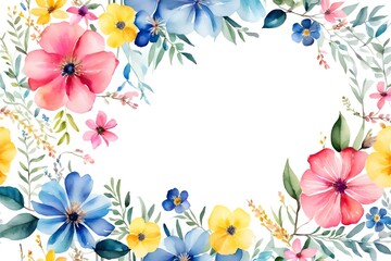 Obraz premium Seamless watercolor floral pattern. Loose flowers painting