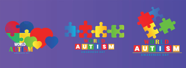 World Autism awareness day vector, Puzzles, autism awareness vector
