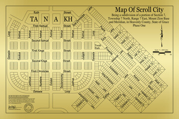 Map Of Scroll City - obrazy, fototapety, plakaty