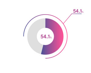 54.1 Percentage circle diagrams Infographics vector, circle diagram business illustration, Designing the 54.1% Segment in the Pie Chart.