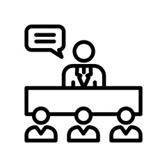 icon training, presentation, meeting, isolated on white background editable.