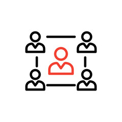 Concept of unity and teamwork. Togetherness and cooperation icon. Group. Vector illustration isolated on white background.