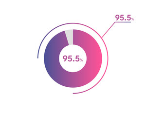 95.5 Percentage circle diagrams Infographics vector, circle diagram business illustration, Designing the 95.5% Segment in the Pie Chart.