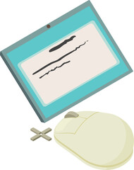 Electronic tablet icon isometric vector. Digital tablet and computer mouse icon. Digitalization concept, technology